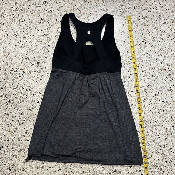 EUC Lululemon black gray full support racerback tank drawstring 8 - Picture 2 of 7